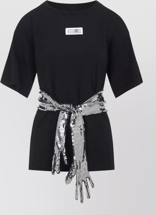 Maison Margiela relaxed fit round neck sequin belt top