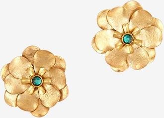 Deepa Gurnani Goldene Ohrstecker mit Strass Jemena