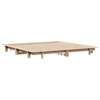 Berkfield Home Beautiful Bed Frame without Mattress 180x200 cm Super King Solid in Light Brown