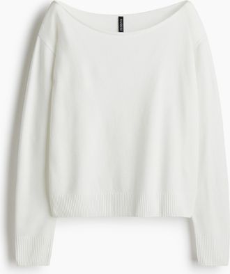 H&M Schulterfreier Pullover - White