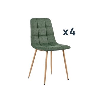 Klast Packs 4 sillas poli&eacute;ster verde oscuro 43 cm x 88 cm cm