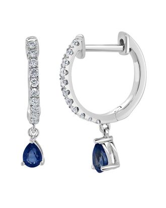 Sabrina Designs 14K 0.58 Ct. Tw. Diamond & Sapphire Drop Earrings