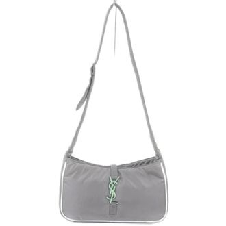 Saint Laurent Pre-owned Shoulder Bags, female, Gray, Size: ONE SIZE Pre-owned Nylon Shoulder Bag