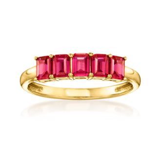 RS Pure by Ross-Simons Lab-Grown Ruby Ring in 18kt Gold Vermeil