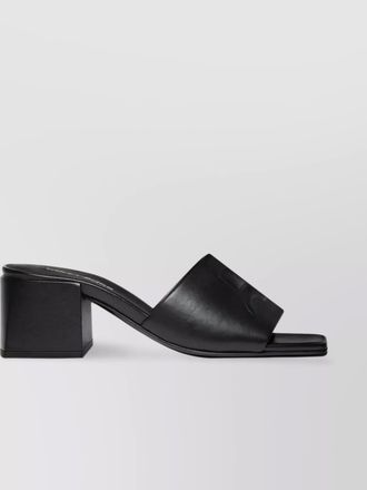 Courr&egrave;ges leather block heel sandals