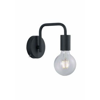 Trio Leuchten Diallo Wall Sconce Black Metal Tube P. 20cm 208070132