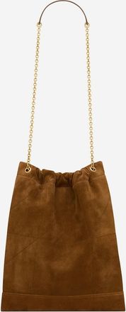 Saint Laurent Womens Jamie Suede Bag Brown Leather Clutch