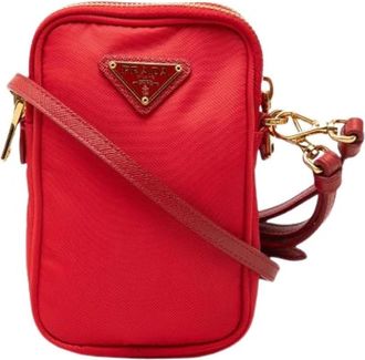 Prada Pre-owned Phone Holder - Dames - Vintage Mini Tas - Rood - ONE Size - Leer - Vintage