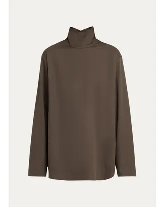6397 Turtleneck Cotton-Silk Shirt