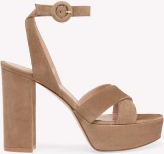 Gianvito Rossi Sabrina Sandal in Brown Suede at Nordstrom, Size 35.5