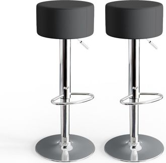 Vicco Taburete De Bar Conjunto De 2, Negro, 33 X 92 Cm 2 Partes
