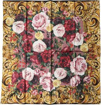 Dolce & Gabbana Floral Silk Square Foulard Scarf - Heren - Zijden sjaals - Veelkleurig - ONE Size - Accessoires