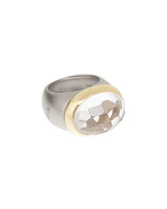 POMELLATO 18K Two-Tone 8.00 ct. tw. Diamond & Rock Crystal Cocktail Ring (Authentic Pre-Loved)