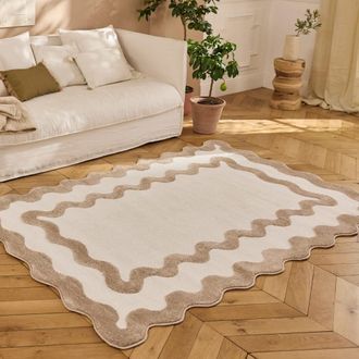 Nazar Rugs Alfombra wavy beige 100x150 cm