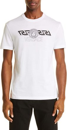 Versace Medusa Graphic Cotton Tee in Optical White at Nordstrom, Size Large