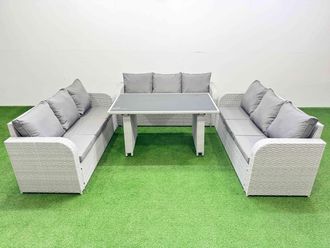 Fimous Patio Garden Furniture Sets with Light Grey