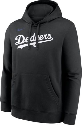Nike Los Angeles Dodgers Club Nike Mens MLB Pullover Hoodie in Black | NKDK00ALD-TXY
