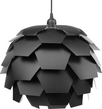 Beliani L&aacute;mpara De Techo Moderna Con Dise&ntilde;o Floral Pantalla Geom&eacute;trica Negra Grande Segre