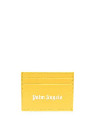 Palm Angels Portacarte Gothic con stampa - Giallo