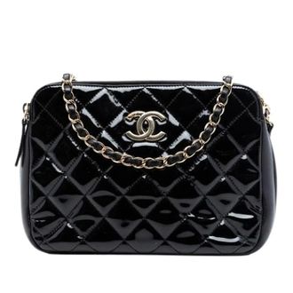Chanel Pre-owned Quilted Patent Leather Shoulder Bag - Dames - Pre-owned - Zwart - Maat: ONE Size Leer