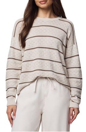 Splendid Georgie Pointelle Sweater in Pale Oak/Cedar Brown at Nordstrom, Size Small