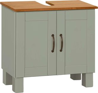 HOME AFFAIRE Waschbeckenunterschrank »Rodby« FSC-zertifiziertes Massivholz, Griffe Metall, Breite 60cm, Höhe 55cm