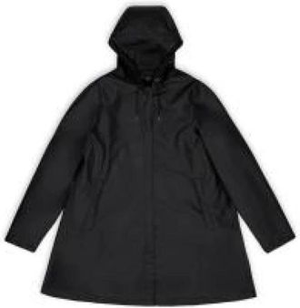 Rains A-Line W Jacket - Dames - Parka Jassen - Zwart - M - Polyester - Jassen
