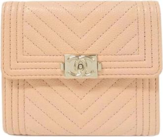 Chanel Pre-owned Wallets, female, Pink, Size: ONE SIZE Pre-owned Leather wallets