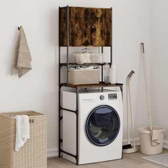 vidaXL Armario De Lavadora Color Roble Ahumado 68x48,5x194 Cm Vidaxl