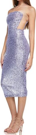 Nookie Lumiere Sequin Strapless Midi Dress In Lilac