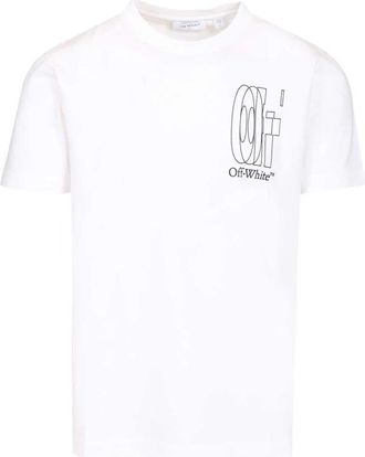 Off-white Katoenen T-shirt met Print voor en achter - Heren - T-shirts - Wit - XL - Katoen - Tops