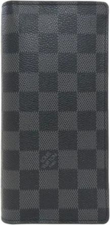 Louis Vuitton Pre-owned Long wallet (bi-fold) - Damier Graphite - Heren - Vintage Accessoires - Grijs - ONE Size - Leer - Vintage