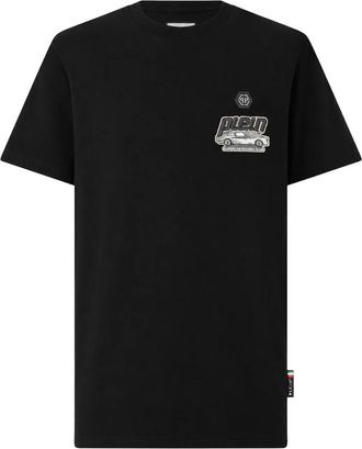 Philipp Plein T-shirt Ronde Hals Racing - Heren - T-shirts - Zwart - S - Katoen - Tops