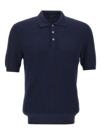 Gran Sasso textured short-sleeve polo shirt - men - Cotton - 54 - Blue