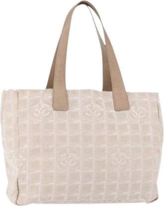 Chanel Pre-owned Vintage Nylon Tote Bag - Dames - Vintage Shopper - Beige - ONE Size - Nylon - Vintage