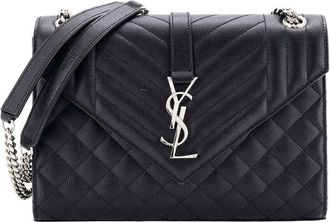 Saint Laurent Classic Monogram Envelope Satchel Mixed Matelass&eacute; Medium (Authentic Pre-Loved)