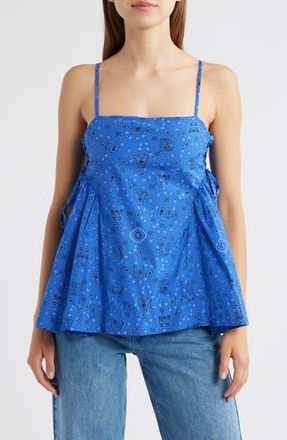 Damson Madder Cressida Side Tie Organic Cotton Camisole in Blue at Nordstrom Rack, Size 16 Us / 20 Uk