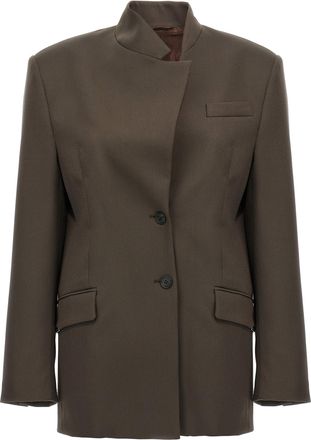 The Attico Maxi Shoulder Strap Blazer Blazers Marrone-Donna