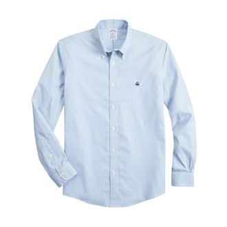 Brooks Brothers Regent Regular-fit Non-iron Sportshirt - Heren - Casual Overhemden - Blauw - S - Katoen - Overhemden