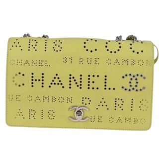 Chanel Pre-owned Vintage Schoudertas - Dames - Pre-owned - Geel - Maat: ONE Size Leer