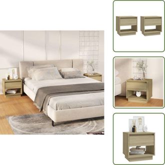 vidaXL The Living Store Comodini 2 pz Rovere Sonoma 45x34x44 cm in Truciolato - Comodino rovere sonoma