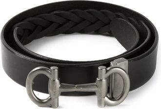 Ferragamo weave detail belt - Zwart