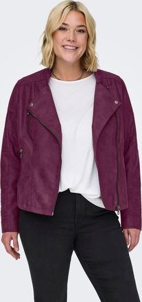 Only Carmakoma Lederimitatjacke ONLY CARMAKOMA CARAVANA FAUX LEATHER BIKER OTW, Damen, Gr. 46, lila (mauve wine), Web, Obermaterial: 85% Polyester, 15% Baumwolle, un