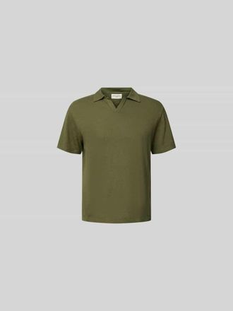 Officine G&eacute;n&eacute;rale Poloshirt mit V-Ausschnitt in Oliv, Gr&ouml;&szlig;e XXL