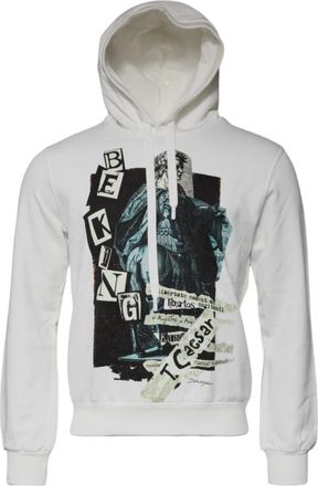 Dolce & Gabbana Witte Katoenen Hooded Pullover Sweater - Heren - Hoodies - Wit - 4XL - Katoen - Hoodies & sweatvesten
