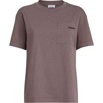 Brunello Cucinelli Cotton jersey T-shirt in Brown at Nordstrom, Size Xx-Large Eu