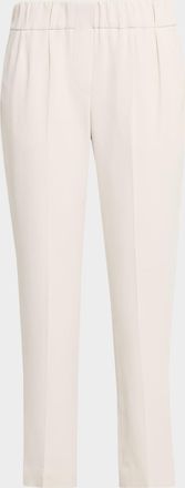 Brunello Cucinelli Crepe Cady Slim-Leg Ankle Pull-On Pants