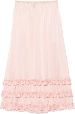 Simone Rocha Midi Rok - Dames - Midirokken - Roze - 3XS - Satijn - Rokken