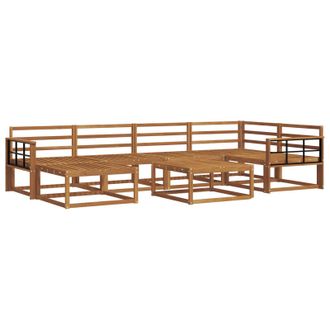 vidaXL Conjunto De Sof&aacute;s De Exterior 7 Pcs Natural Vidaxl