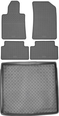 OEM Juego De Alfombrillas De Goma Para Peugeot 508 I Sw De 2010 A 2018: Alfombrilla Para Coche + Alfombrilla Para Maletero